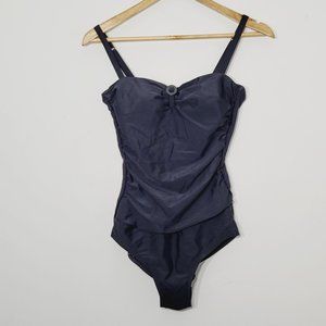 Nass-eau One Piece Swimsuit Swim Wear Black Sweetheart Neckline Gathered 8